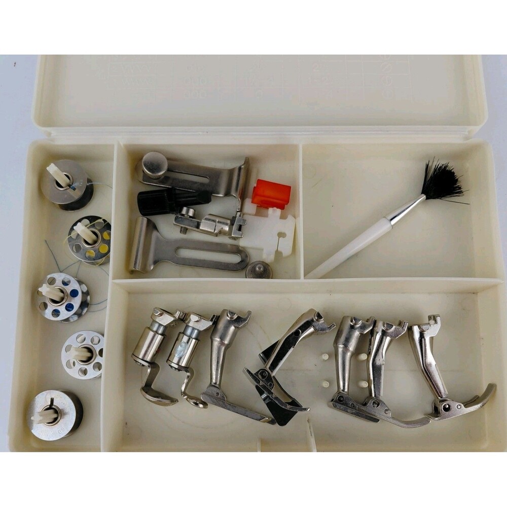 Genuine Bernina Accessories Box With Feet Bobbins 016,038,470,028,285 More